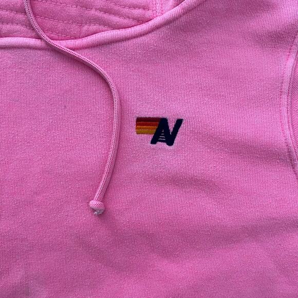 Aviator Nation Ninja Hoodie Pink Size L Unisex Zip Pocket Pullover Made in USA - Picture 6 of 9